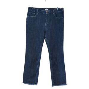 LOGO by Lori Goldstein Cropped Jeans sz 12 Frayed Hems Waist 32" Inseam 26"